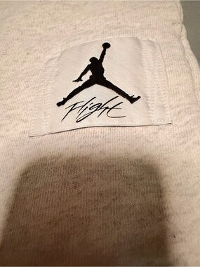 Jordan Men's Cream Crewneck Sweater with Black Flight Logo